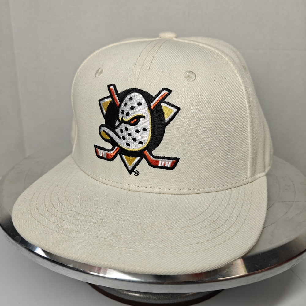 Cream Hockey Logo Snapback Hat